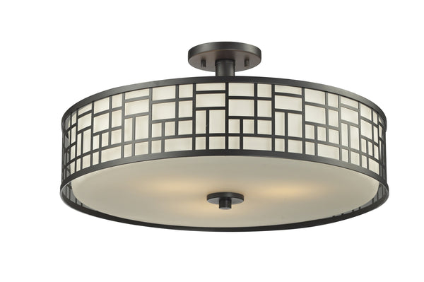 Elea 3 Light Semi Flush Mount in Bronze Finish