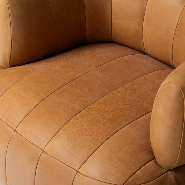 Doss Swivel Chair In Terra Brown Oak
