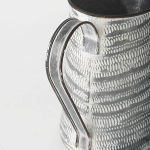 Serena I 8H Small Gray/White Textured Metal Jug
