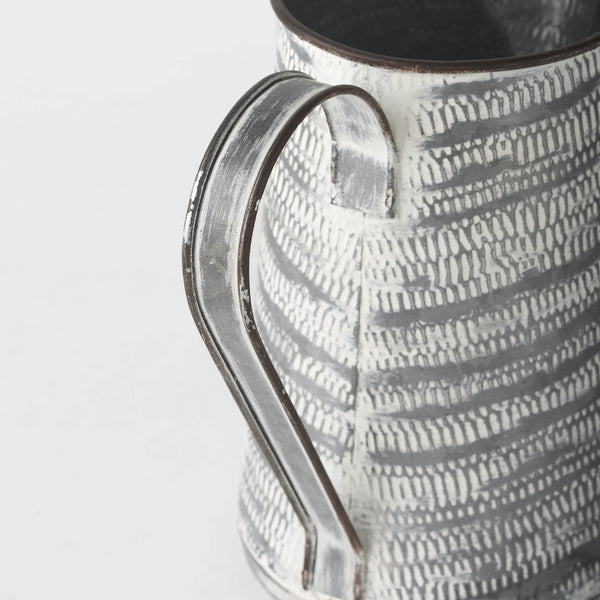 Serena I 8H Small Gray/White Textured Metal Jug