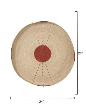 Sundial Seagrass Round Wall Art, Rust