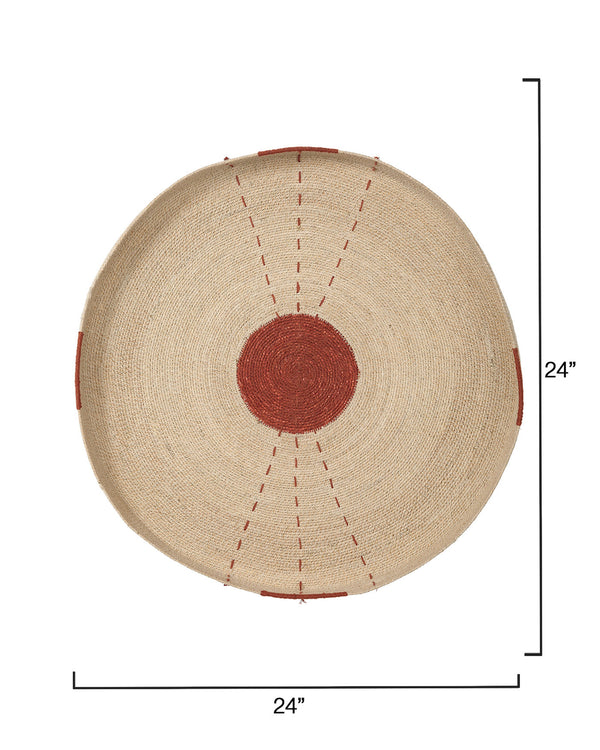 Sundial Seagrass Round Wall Art, Rust