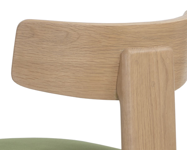 HORTON DINING CHAIR - RUSTIC OAK - FOREST GREEN