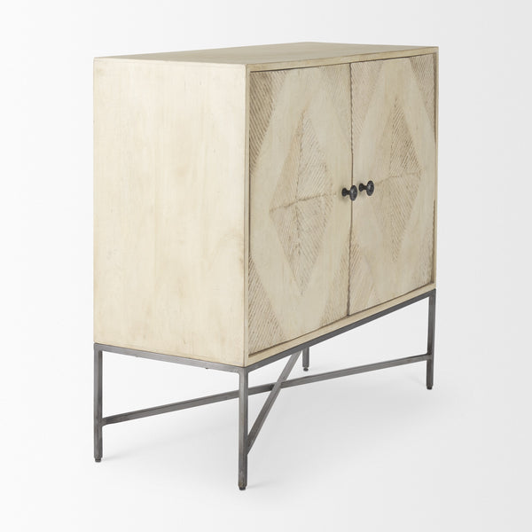 Hogarth 36.0L x 16.0W x 34.0H 2 Door Blonde Wood Accent Cabinet