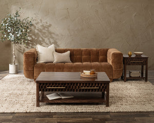 Thea Upholstered Sofa with Hand-Tufted Accents - Bronze