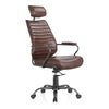Moe's Executive Office Chair in Dark Brown Leather