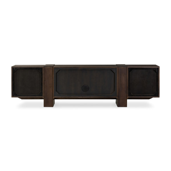 Fisher Media Console in Smoked Black Veneer'