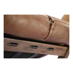 Moe's Bellos Accent Chair in Top-Grain Brown Leather
