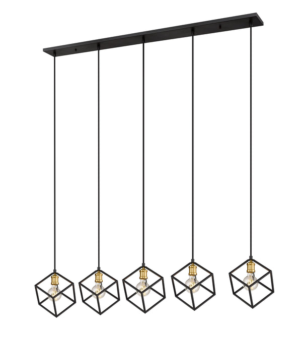 Vertical 5 Light Island/Billiard in Bronze + Olde Brass Finish