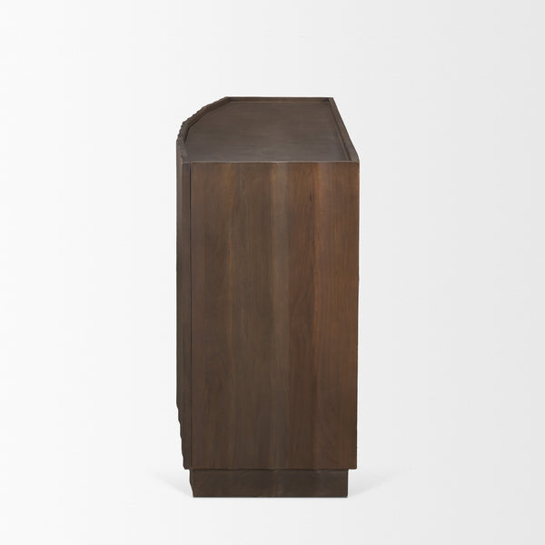 Swanson Dark Brown Wooden Scalloped Sideboard