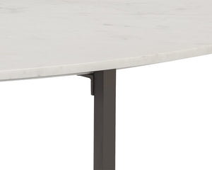 Kiara Coffee Table - Gunmetal - White Marble