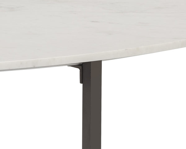 Kiara Coffee Table - Gunmetal - White Marble