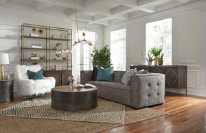 Element Contemporary Gray Upholstered Sofa with Deep Cushions