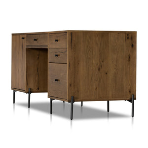 Eaton Executive Desk - Amber Oak Resin