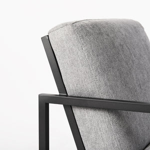 Armelle Gray Fabric Seat W/Black Metal Frame Accent Chair
