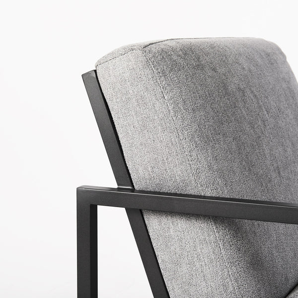 Armelle Gray Fabric Seat W/Black Metal Frame Accent Chair