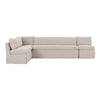 Moe's Fable L-Shape Dining Banquette with Slipcover, Beige