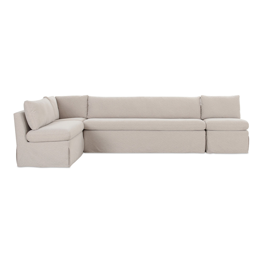 Moe's Fable L-Shape Dining Banquette with Slipcover, Beige