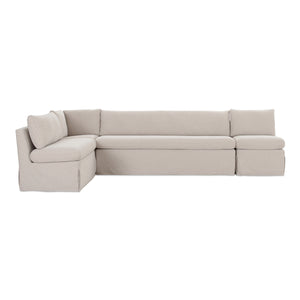 Moe's Fable L-Shape Dining Banquette with Slipcover, Beige