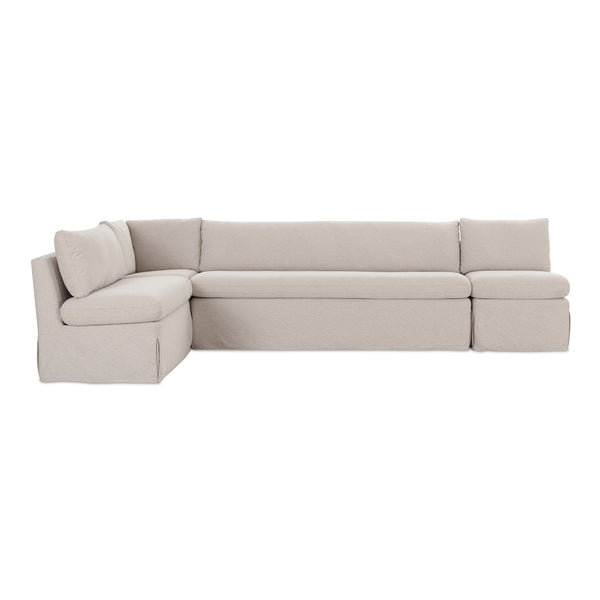 Moe's Fable L-Shape Dining Banquette with Slipcover, Beige
