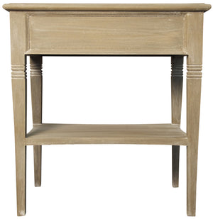 Oxford 1-Drawer Mahogany Side Table with Brass Pulls, Weathered Finish