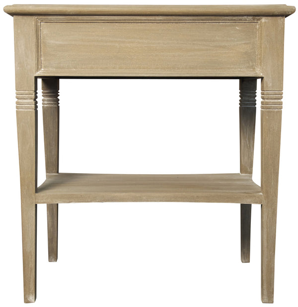 Oxford 1-Drawer Mahogany Side Table with Brass Pulls, Weathered Finish