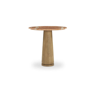 Moe's Sage Cafe Table Red Marble & Oak