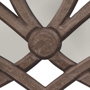 Scroll Wood Wall Mirror, Distressed Grey