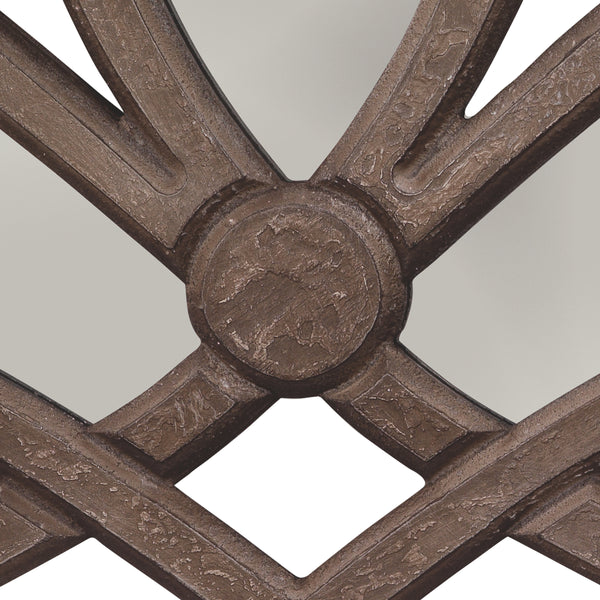 Scroll Wood Wall Mirror, Distressed Grey