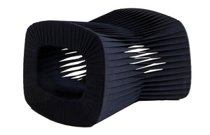 Seat Belt Ottoman, Black/Black