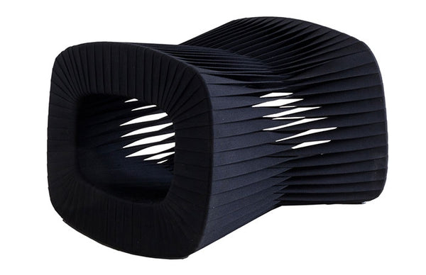 Seat Belt Ottoman, Black/Black