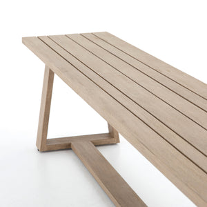 Atherton Outdoor Dining Bench in Brown