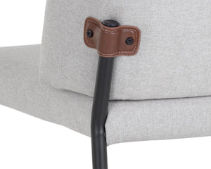 PEARCE DINING CHAIR - LIGHT GREY / BRAVO COGNAC