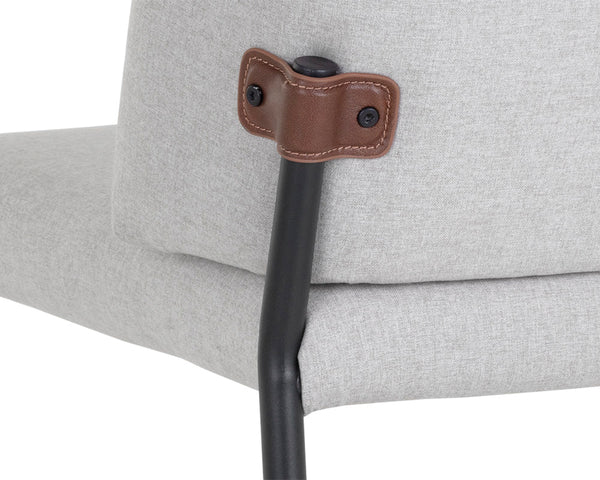 PEARCE DINING CHAIR - LIGHT GREY / BRAVO COGNAC