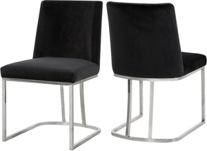 Rick Dining Chair In Black Velvet and Chrome
