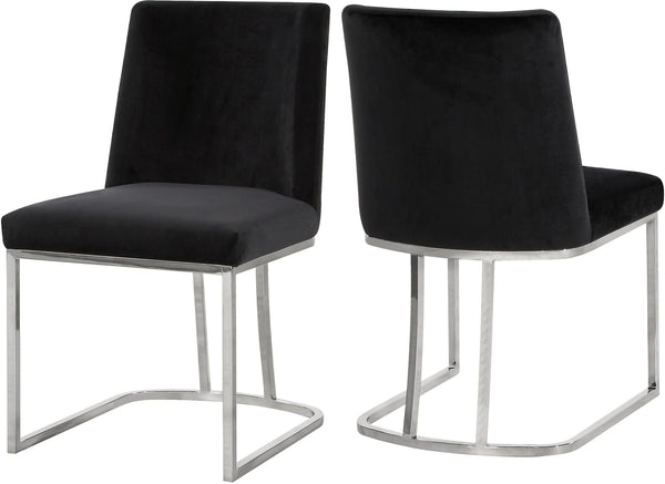 Rick Dining Chair In Black Velvet and Chrome