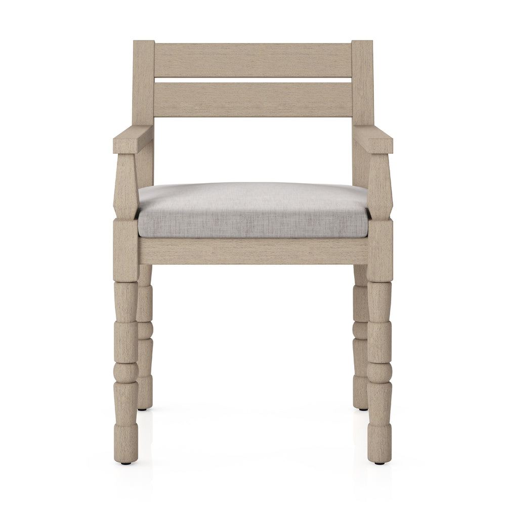 Waller Outdoor Dining Armchair In Brn/Stone