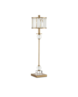 Parfait Table Lamp In Clear & Antique Brass