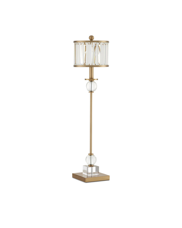 Parfait Table Lamp In Clear & Antique Brass