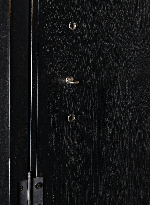 Noho Hutch in Mahogany, Hand-Rubbed Black with Light Brown Accents