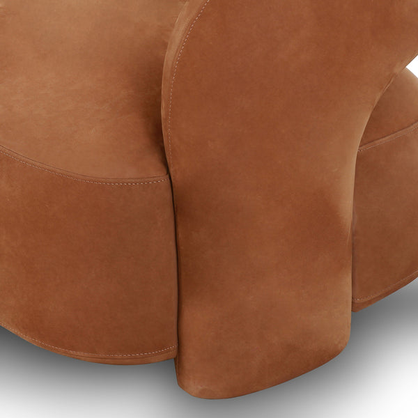 Mazie Sofa In Nubuck Cognac And Burnt Umber