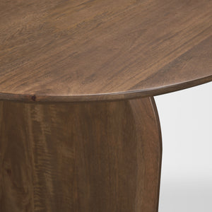 Isla Oval Dining Table w/Dark Brown Wood Top & Arched Legs
