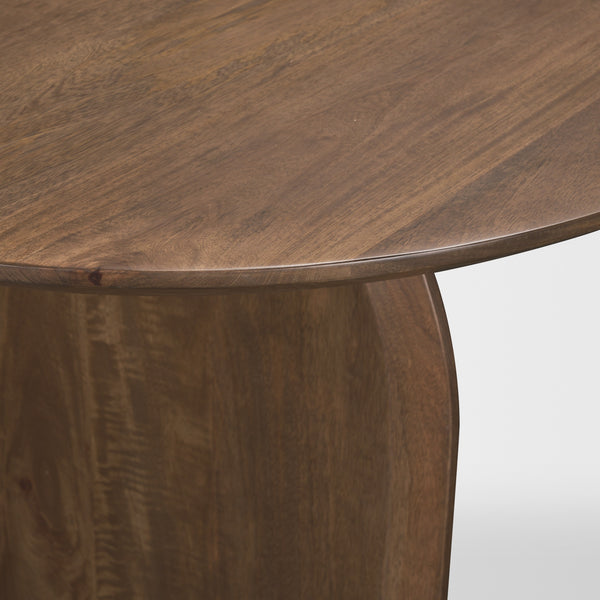 Isla Oval Dining Table w/Dark Brown Wood Top & Arched Legs