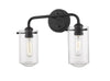 Delaney 2 Light Vanity in Matte Black Finish