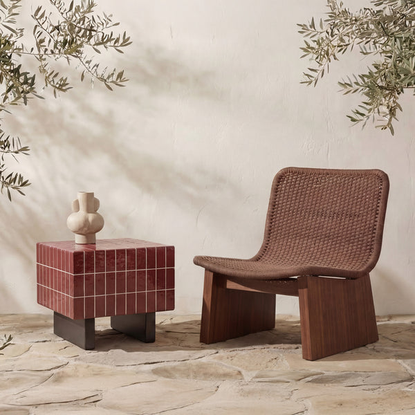 Moe's Farren Outdoor Side Table in Brown