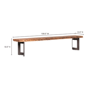 Moe's Bent Bench Large in Natural Acacia