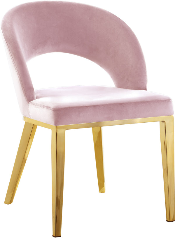 Caroline Dining Chair In Pink Velvet