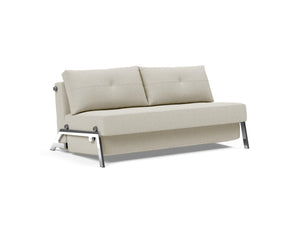 CUBED QUEEN SOFA BED in MIXED DANCE NATURAL FABRIC WITH Chrome legs 527