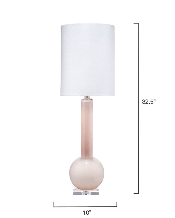 Studio Table Glass Lamp with Linen Shade, Pink