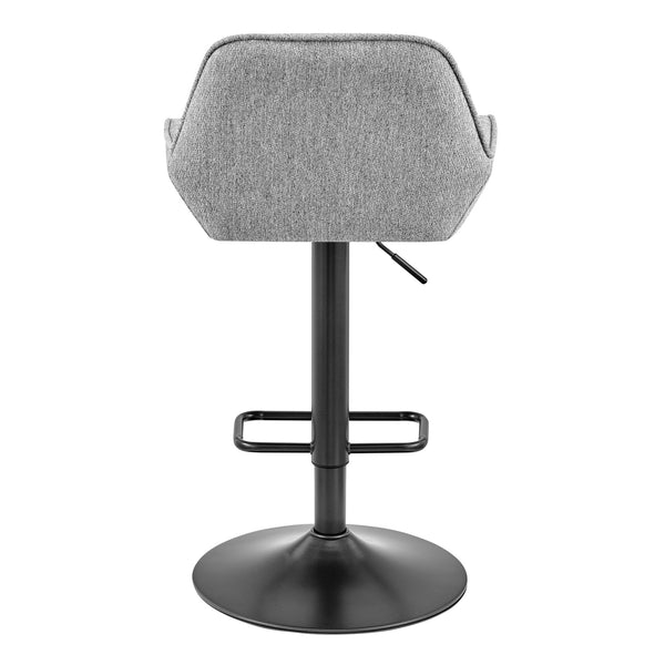 Luther Fabric Gaslift Swivel Bar Stool In Strata Gray (Set of 2)
